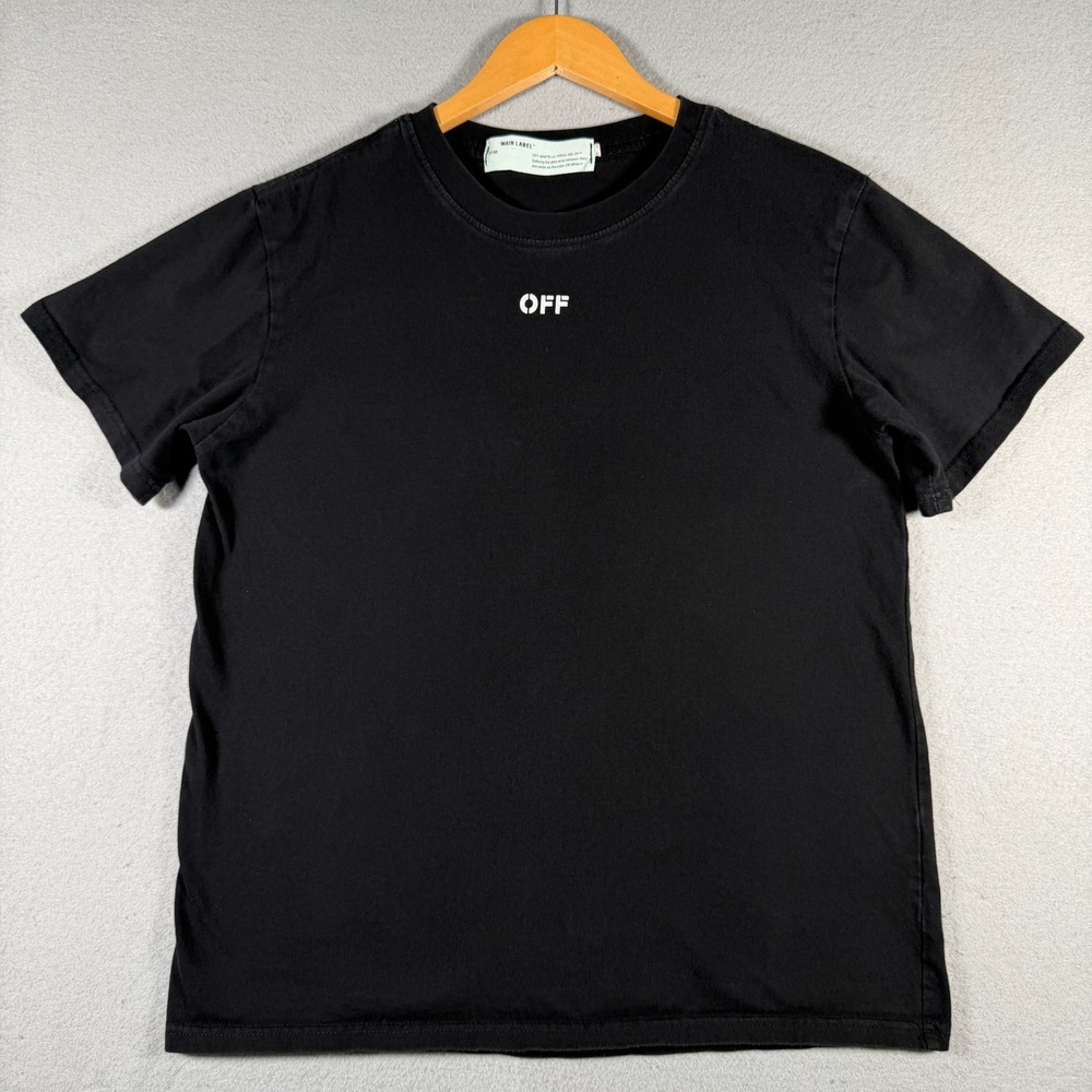 Off-White Virgil Abloh Spray Paint Arrows T-Shirt Black Mens Large Streetwear